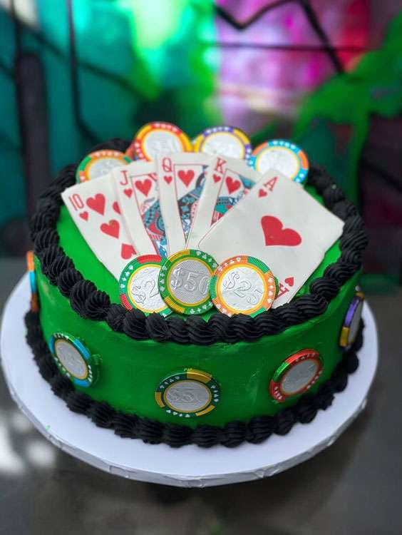 Worth Every Penny Pastries & Confections - Cake with Cards and Poker Chips
